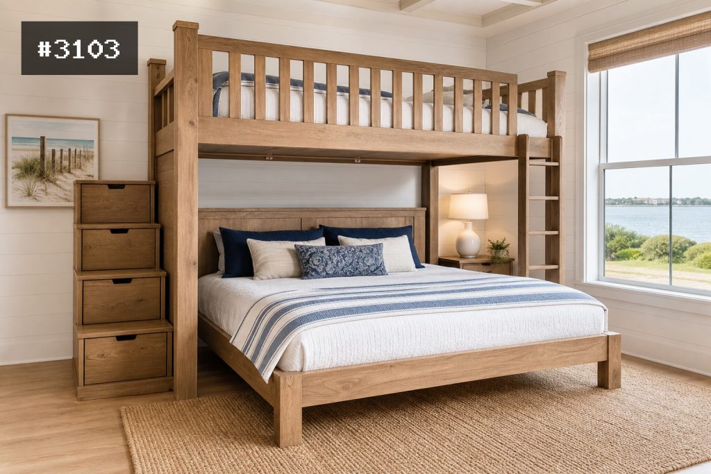 Twin XL over Queen Stair Bunk